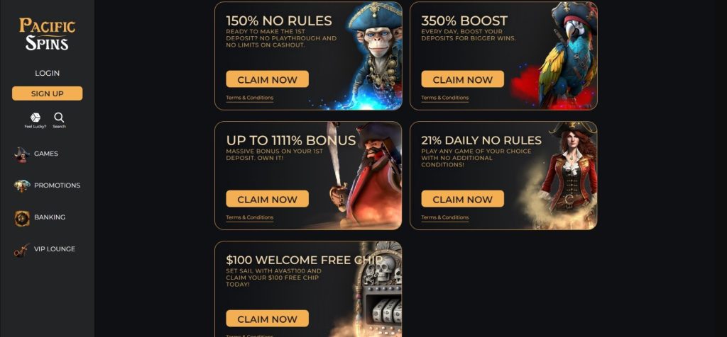 Pacific Spins Casino login 2